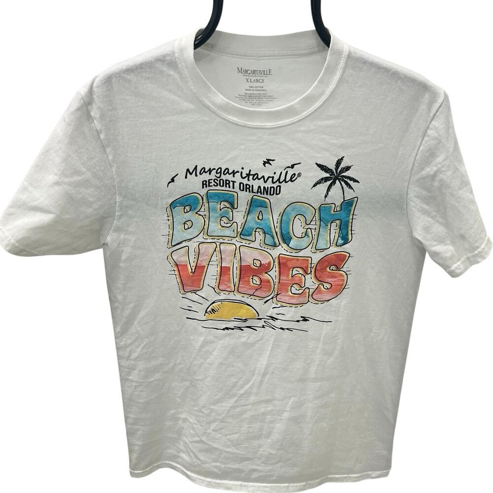 Margaritaville Resort Orlando Beach Vibes T-Shirt Youth XL White Palm Tree Retro